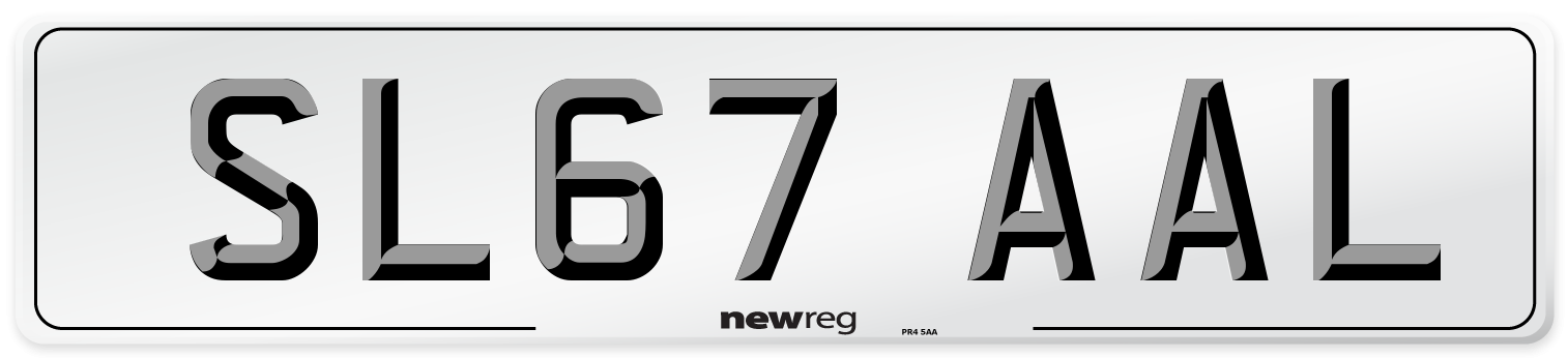 SL67 AAL Number Plate from New Reg